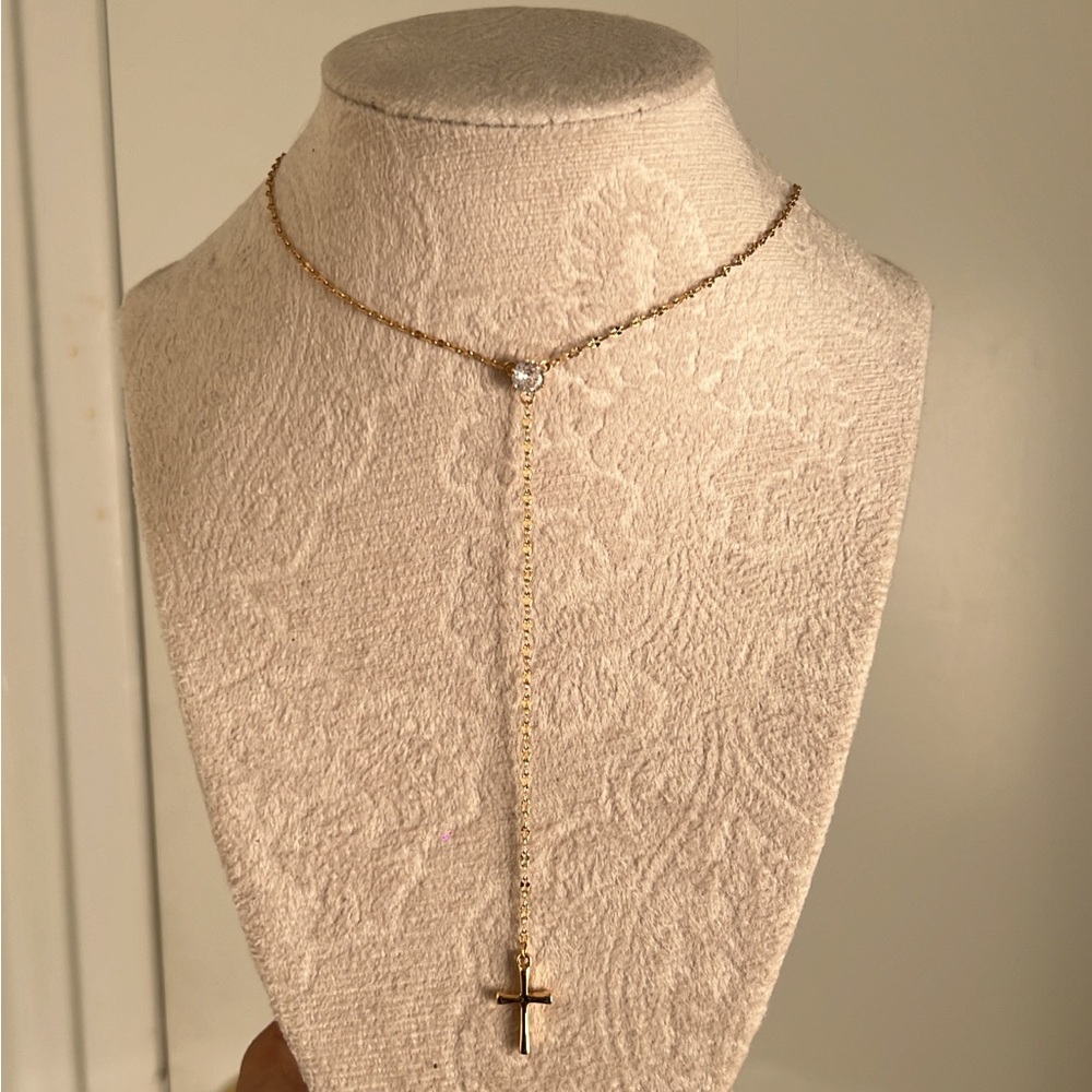 Gold Cross Pendant Necklace - Picture 6 of 6